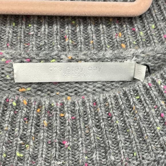 One Grey Day Sweater Womens Small Gray Lyle Cashmere Speckled Pullover Knit Cozy - Picture 3 of 11